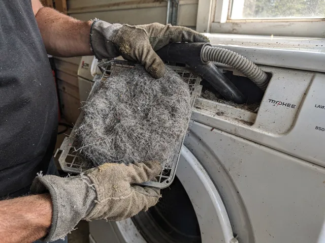 Cleaning Dryer Lint Trap in Long Beach, CA
