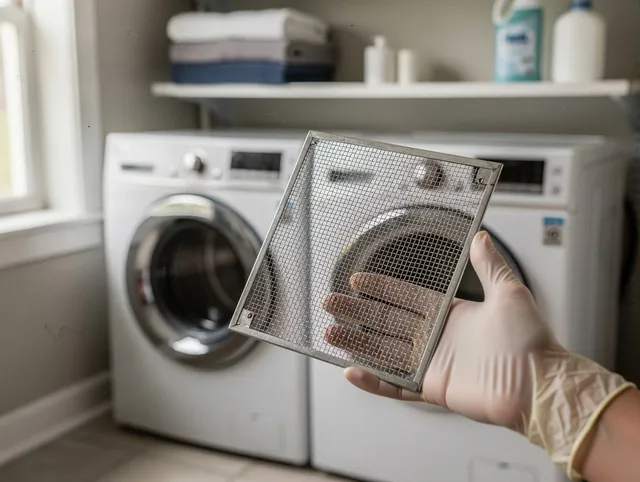 Westmont Dryer Vent Cleaning specialist performing detailed lint trap cleaning service in Westmont