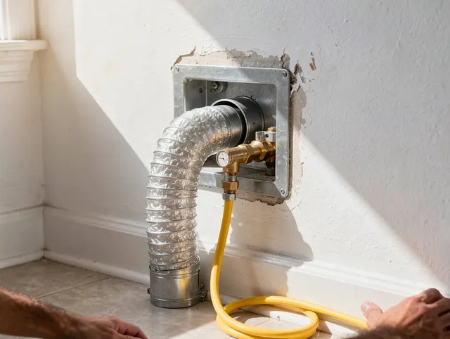 Westmont Dryer Vent Cleaning certified technician performing specialized gas dryer vent cleaning in Westmont
